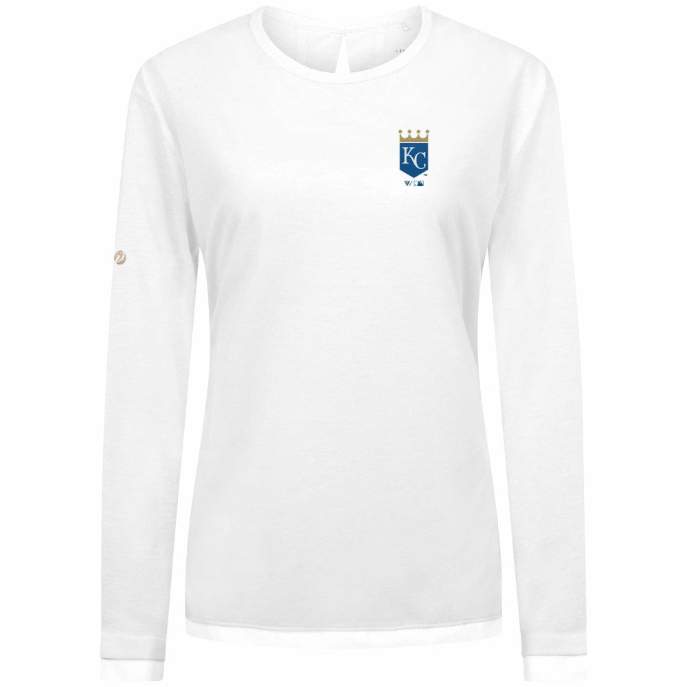 Kansas City Royals Levelwear Women's Sequoia Primary Logo Long Sleeve T-Shirt White