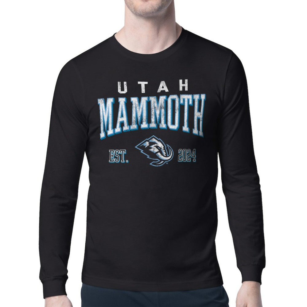Utah Mammoth Starter Retro Graphic Long Sleeve T-Shirt - Black T-shirts
