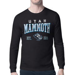 Utah Mammoth Starter Retro Graphic Long Sleeve T-Shirt - Black T-shirts