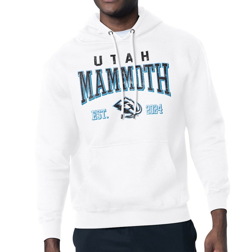 Utah Mammoth Starter Retro Graphic Fleece Pullover Hoodie - White Hoodies