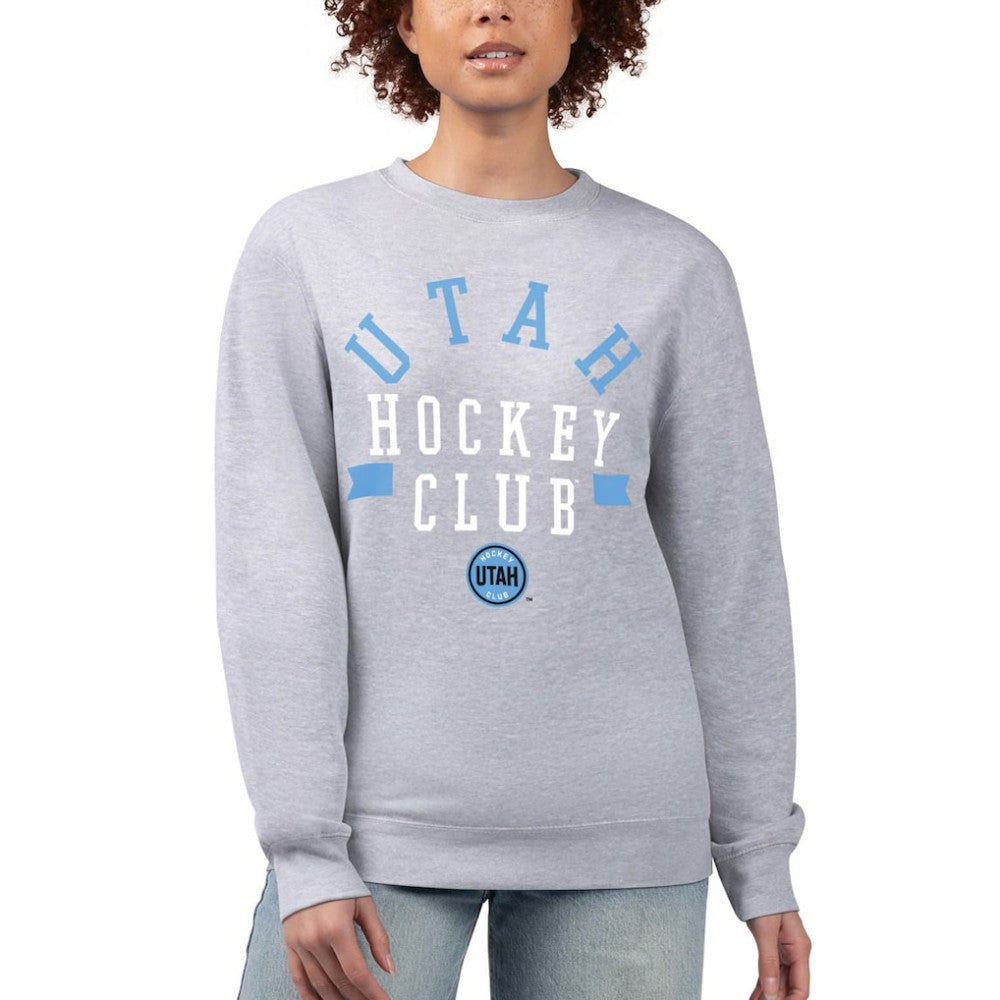 Utah Mammoth G-III 4Her by Carl Banks Women's Graphic Pullover Sweatshirt - Heather Gray Sweatshirts