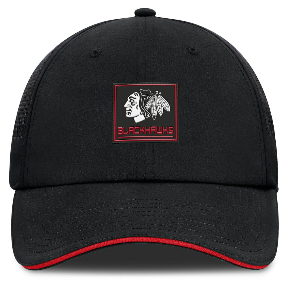 Chicago Blackhawks Fanatics Driver Adjustable Hat - Black Hats