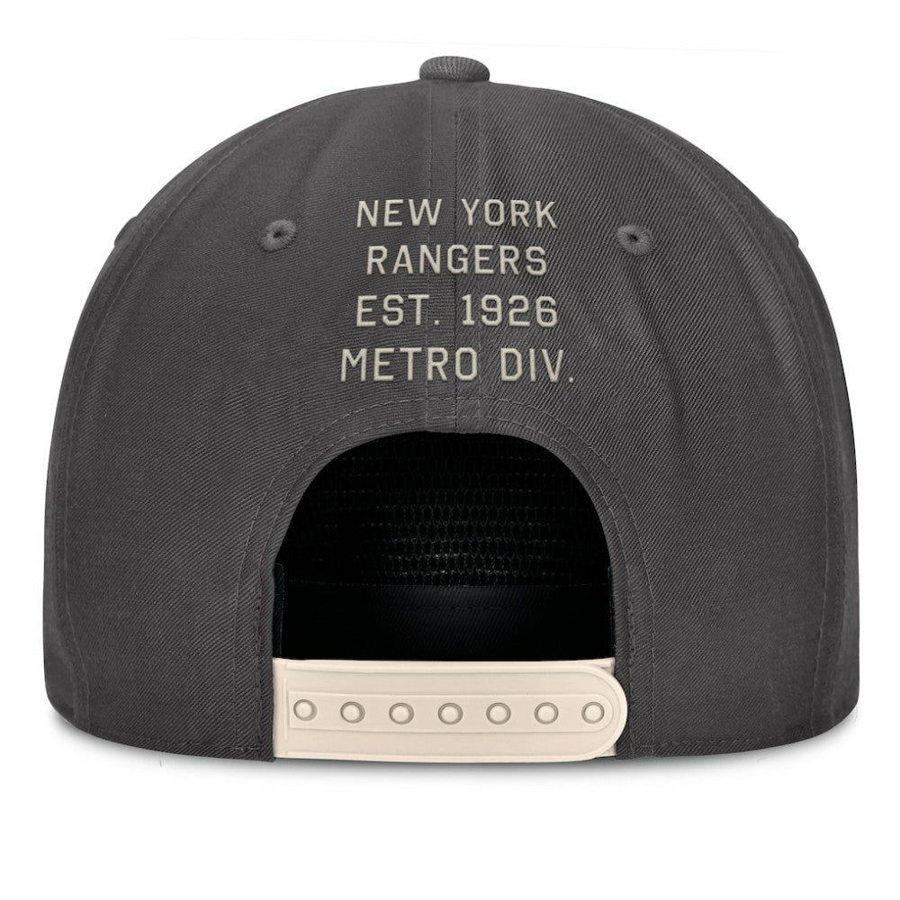 New York Rangers Fanatics Closer Adjustable Hat - Charcoal Hats
