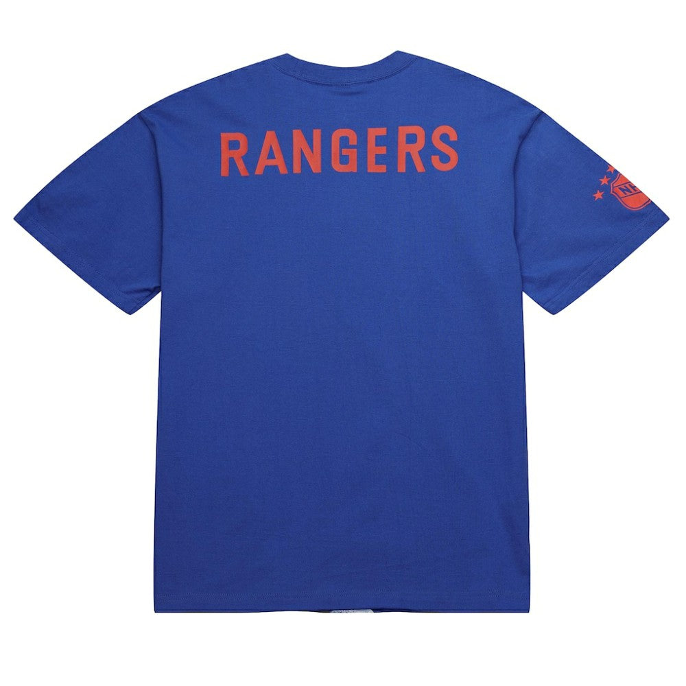 Mark Messier New York Rangers Mitchell & Ness NHL Ultimate Player Vintage Logo T-Shirt - Blue T-shirts
