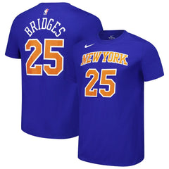 Mikal Bridges New York Knicks Unisex Name & Number T-Shirt - Blue cheap