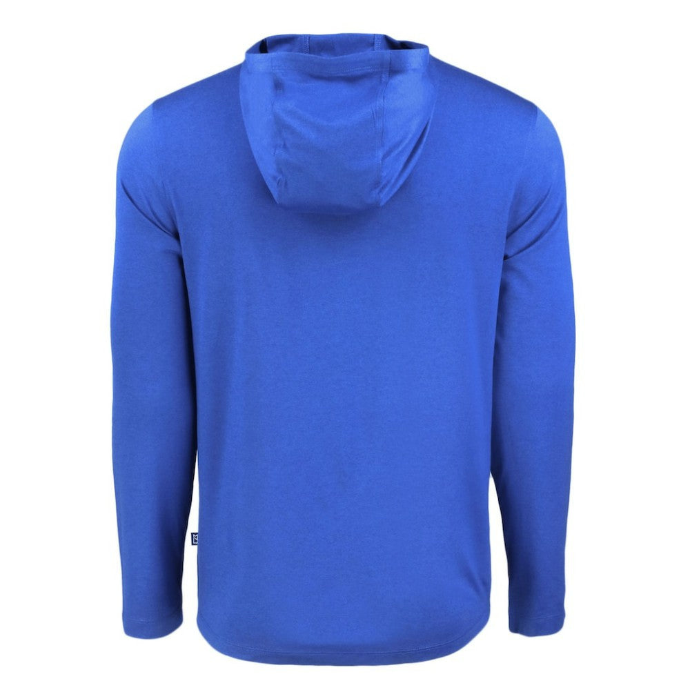 Atlanta Braves Cutter & Buck Coastline Epic Comfort Recycled Eco Hoodie Long Sleeve T-Shirt Blue