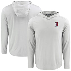 Boston Red Sox Cutter & Buck Coastline Epic Comfort Recycled Eco Hoodie Long Sleeve T-Shirt Gray