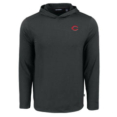 Cincinnati Reds Cutter & Buck Coastline Epic Comfort Recycled Eco Hoodie Long Sleeve T-Shirt Black