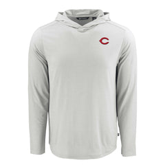 Cincinnati Reds Cutter & Buck Coastline Epic Comfort Recycled Eco Hoodie Long Sleeve T-Shirt Gray