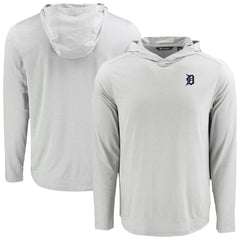 Detroit Tigers Cutter & Buck Coastline Epic Comfort Recycled Eco Hoodie Long Sleeve T-Shirt Gray