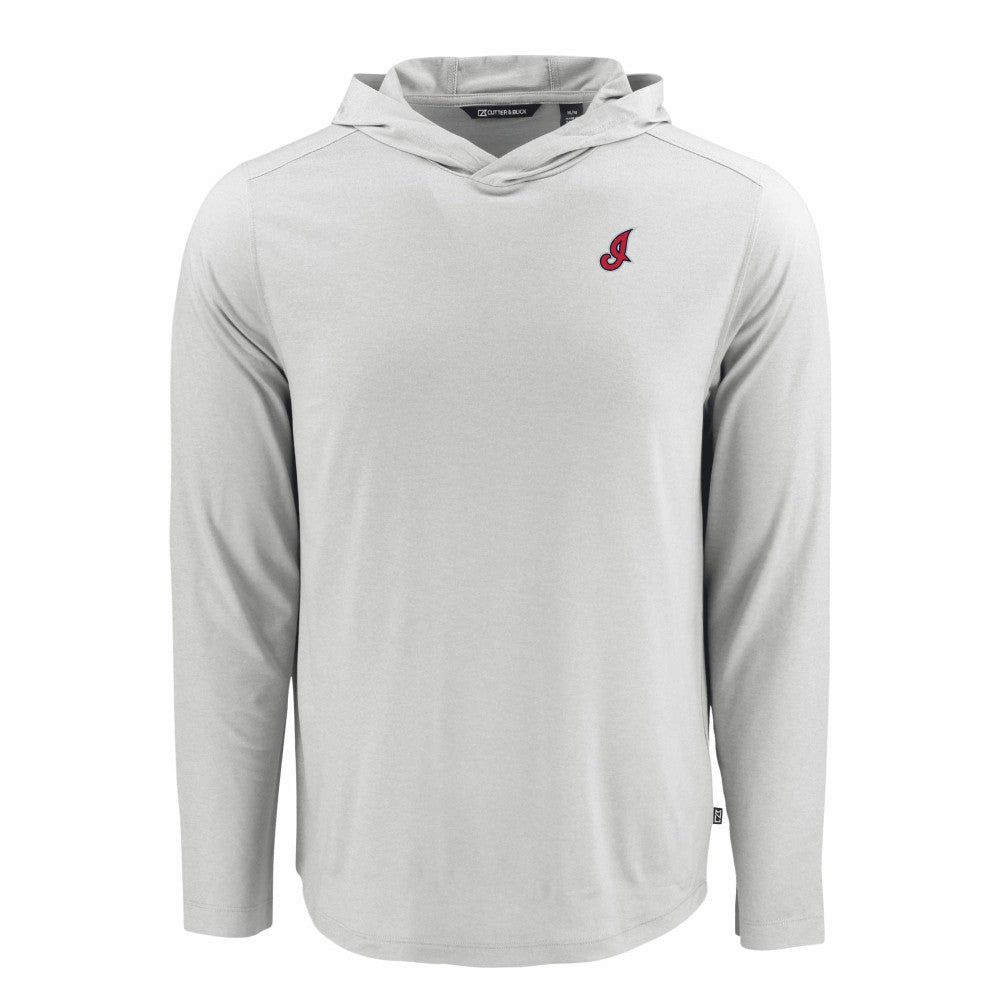 Cleveland Guardians Cutter & Buck Coastline Epic Comfort Recycled Eco Hoodie Long Sleeve T-Shirt Gray