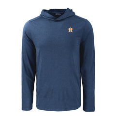 Houston Astros Cutter & Buck Coastline Epic Comfort Recycled Eco Hoodie Long Sleeve T-Shirt Navy