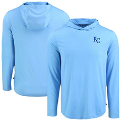 Kansas City Royals Cutter & Buck Coastline Epic Comfort Recycled Eco Hoodie Long Sleeve T-Shirt Powder Blue