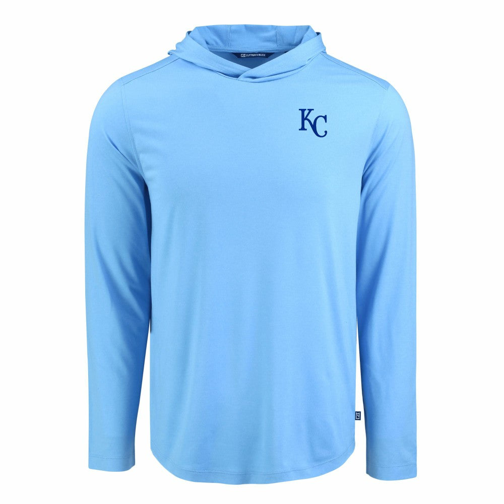 Kansas City Royals Cutter & Buck Coastline Epic Comfort Recycled Eco Hoodie Long Sleeve T-Shirt Powder Blue