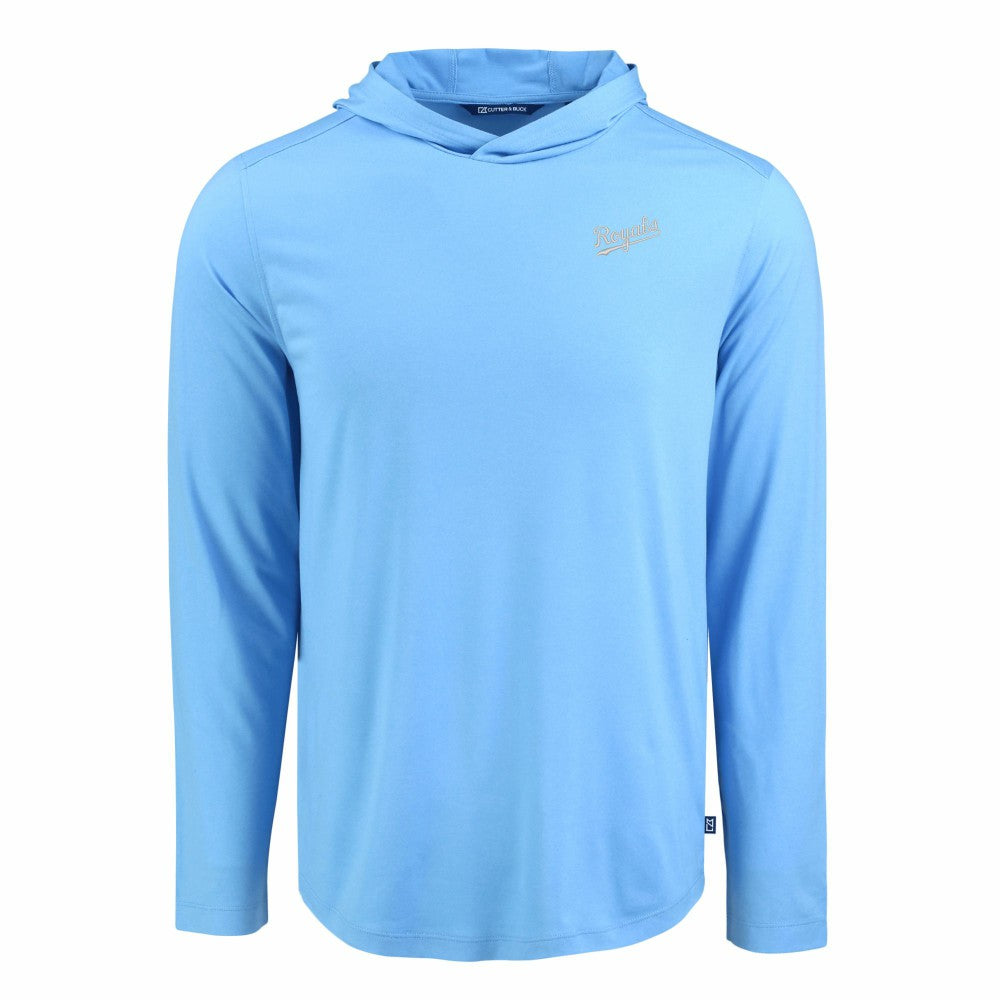 Kansas City Royals Cutter & Buck Coastline Epic Comfort Recycled Eco Hoodie Long Sleeve T-Shirt Powder Blue