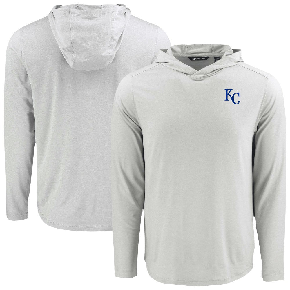 Kansas City Royals Cutter & Buck Coastline Epic Comfort Recycled Eco Hoodie Long Sleeve T-Shirt Gray