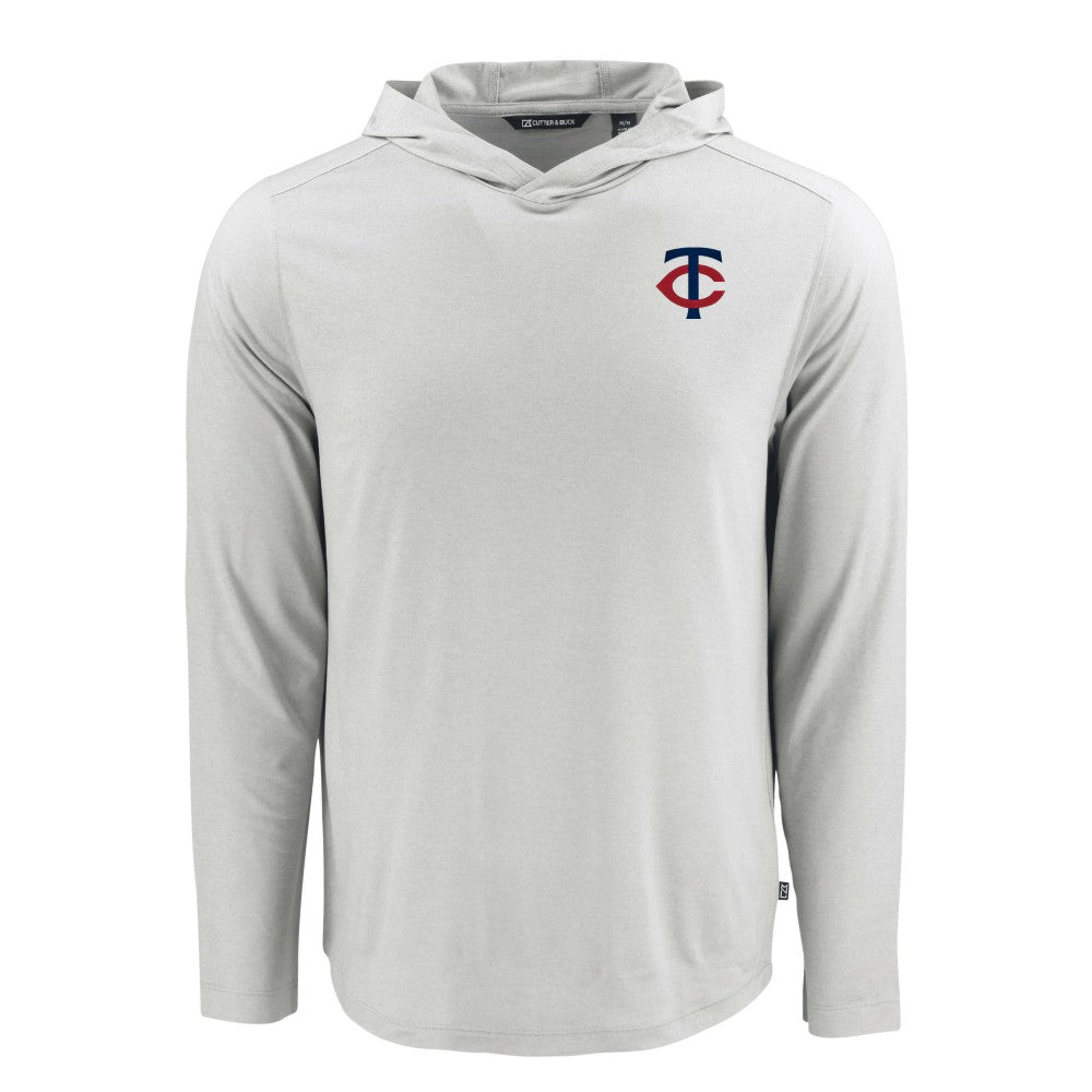 Minnesota Twins Cutter & Buck Coastline Epic Comfort Recycled Eco Hoodie Long Sleeve T-Shirt Gray
