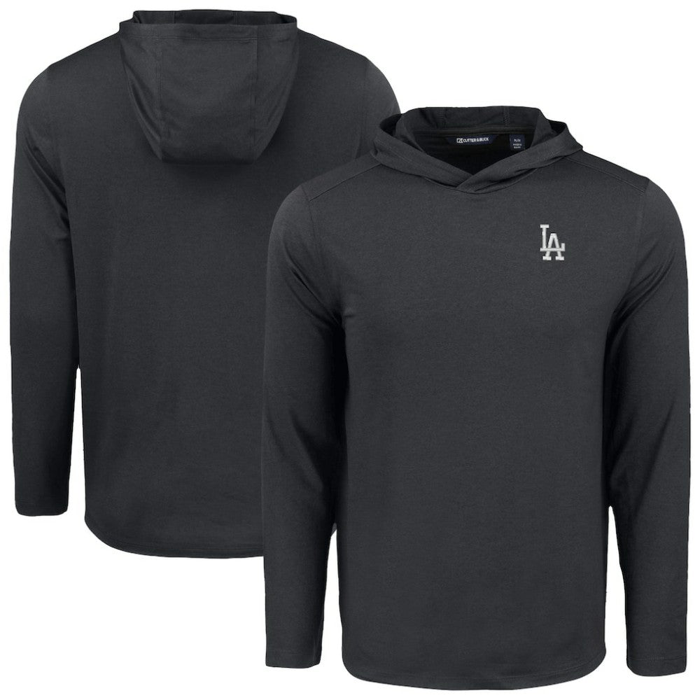 Los Angeles Dodgers Cutter & Buck Coastline Epic Comfort Recycled Eco Hoodie Long Sleeve T-Shirt Black