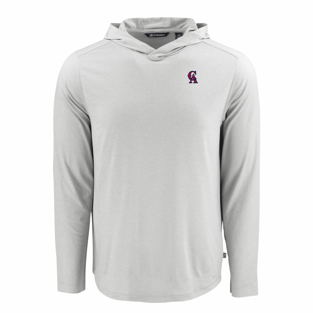 Los Angeles Angels Cutter & Buck Coastline Epic Comfort Recycled Eco Hoodie Long Sleeve T-Shirt Gray