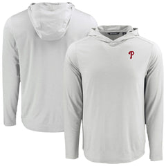 Philadelphia Phillies Cutter & Buck Coastline Epic Comfort Recycled Eco Hoodie Long Sleeve T-Shirt Gray