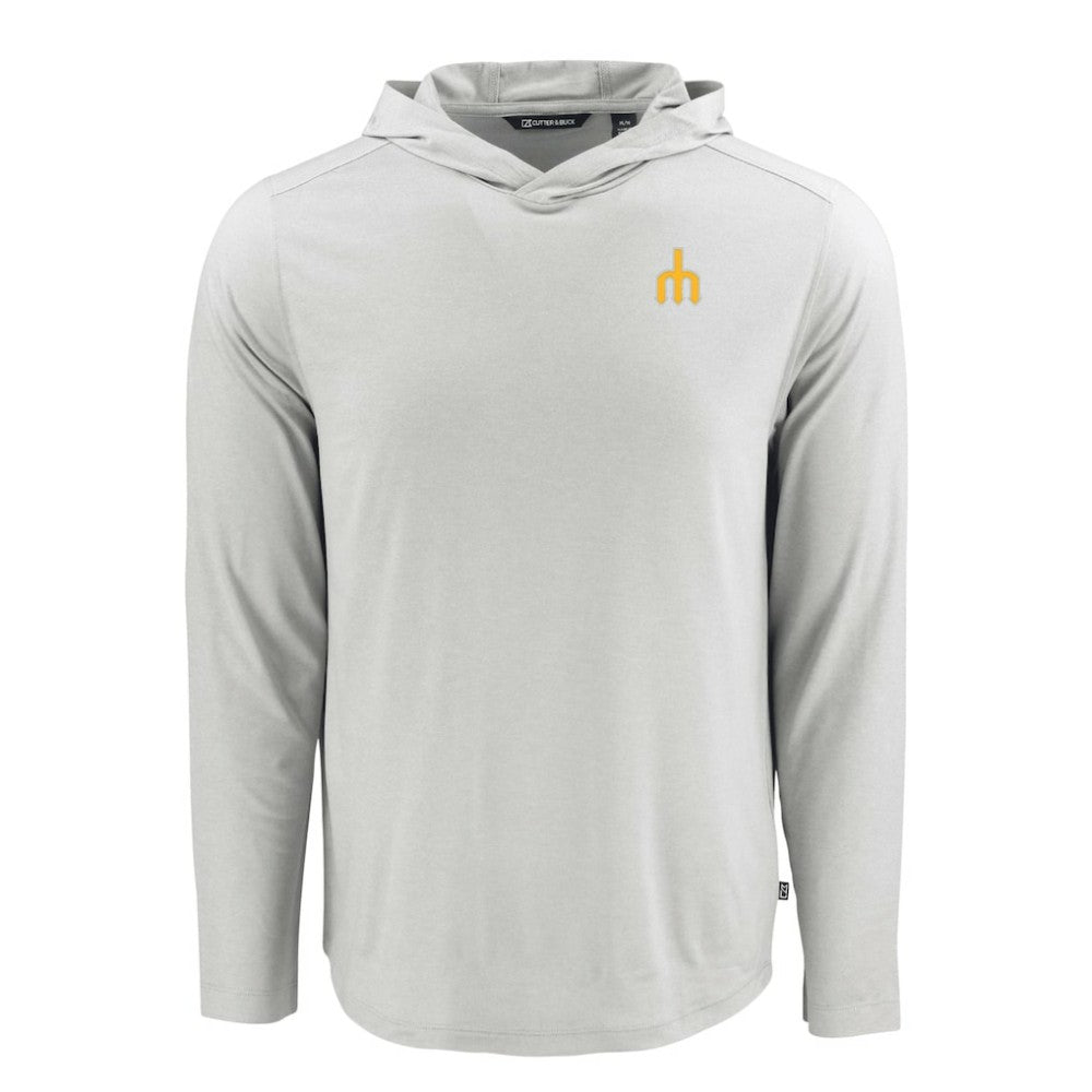 Seattle Mariners Cutter & Buck Coastline Epic Comfort Recycled Eco Hoodie Long Sleeve T-Shirt Gray