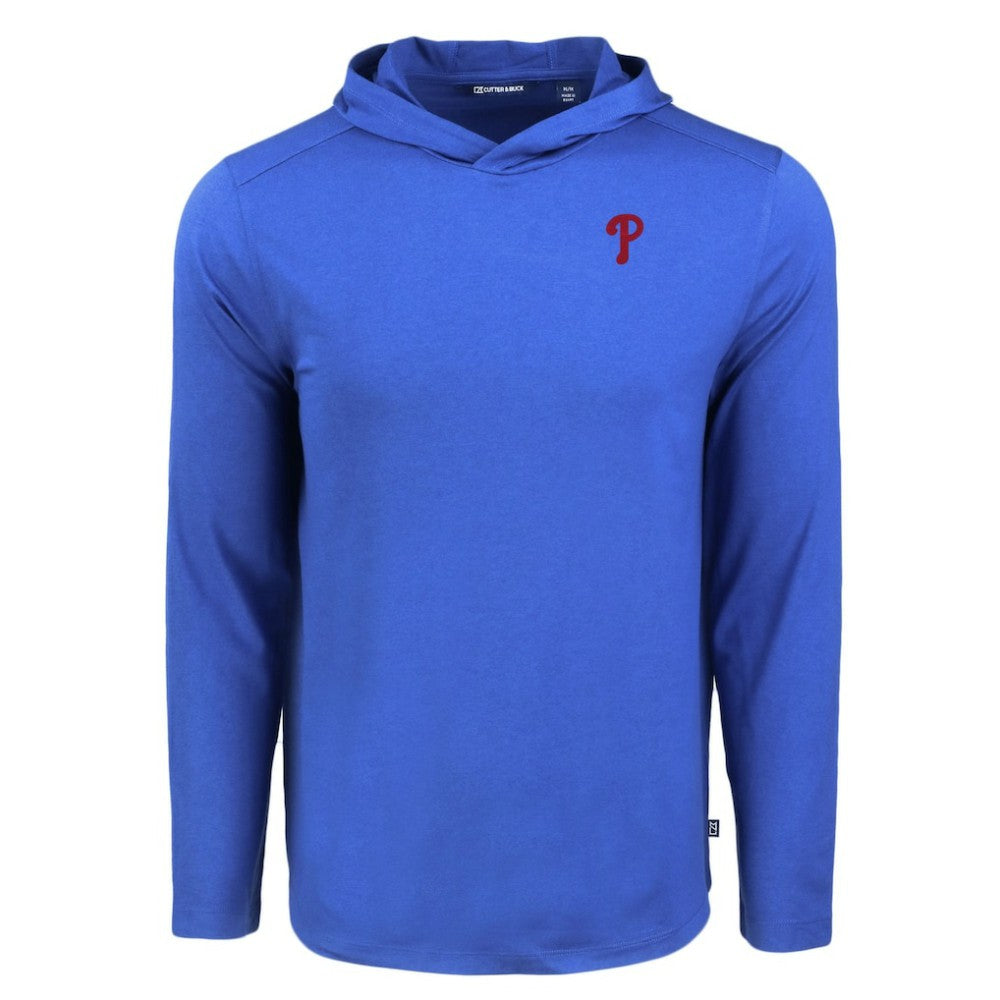 Philadelphia Phillies Cutter & Buck Coastline Epic Comfort Recycled Eco Hoodie Long Sleeve T-Shirt Royal