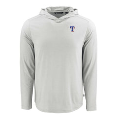 Texas Rangers Cutter & Buck Coastline Epic Comfort Recycled Eco Hoodie Long Sleeve T-Shirt Gray