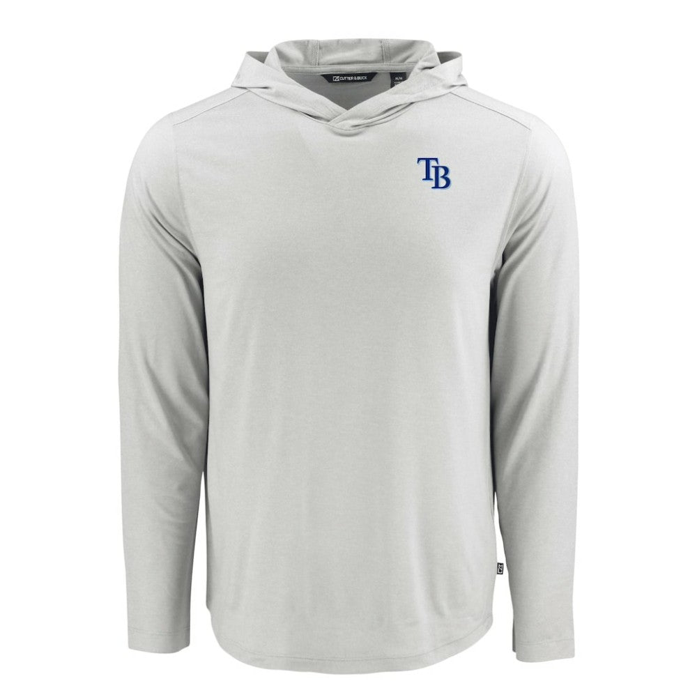 Tampa Bay Rays Cutter & Buck Coastline Epic Comfort Recycled Eco Hoodie Long Sleeve T-Shirt Gray