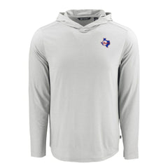 Texas Rangers Cutter & Buck Coastline Epic Comfort Recycled Eco Hoodie Long Sleeve T-Shirt Gray