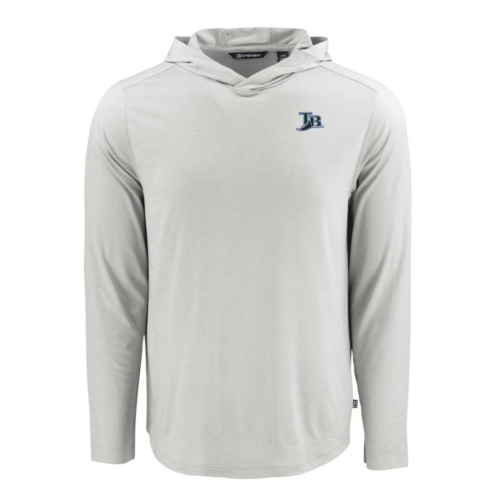 Tampa Bay Rays Cutter & Buck Coastline Epic Comfort Recycled Eco Hoodie Long Sleeve T-Shirt Gray