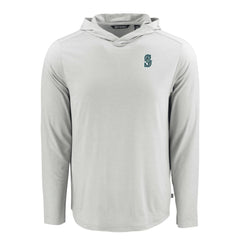 Seattle Mariners Cutter & Buck Coastline Epic Comfort Recycled Eco Hoodie Long Sleeve T-Shirt Gray