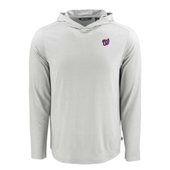 Washington Nationals Cutter & Buck Coastline Epic Comfort Recycled Eco Hoodie Long Sleeve T-Shirt Gray