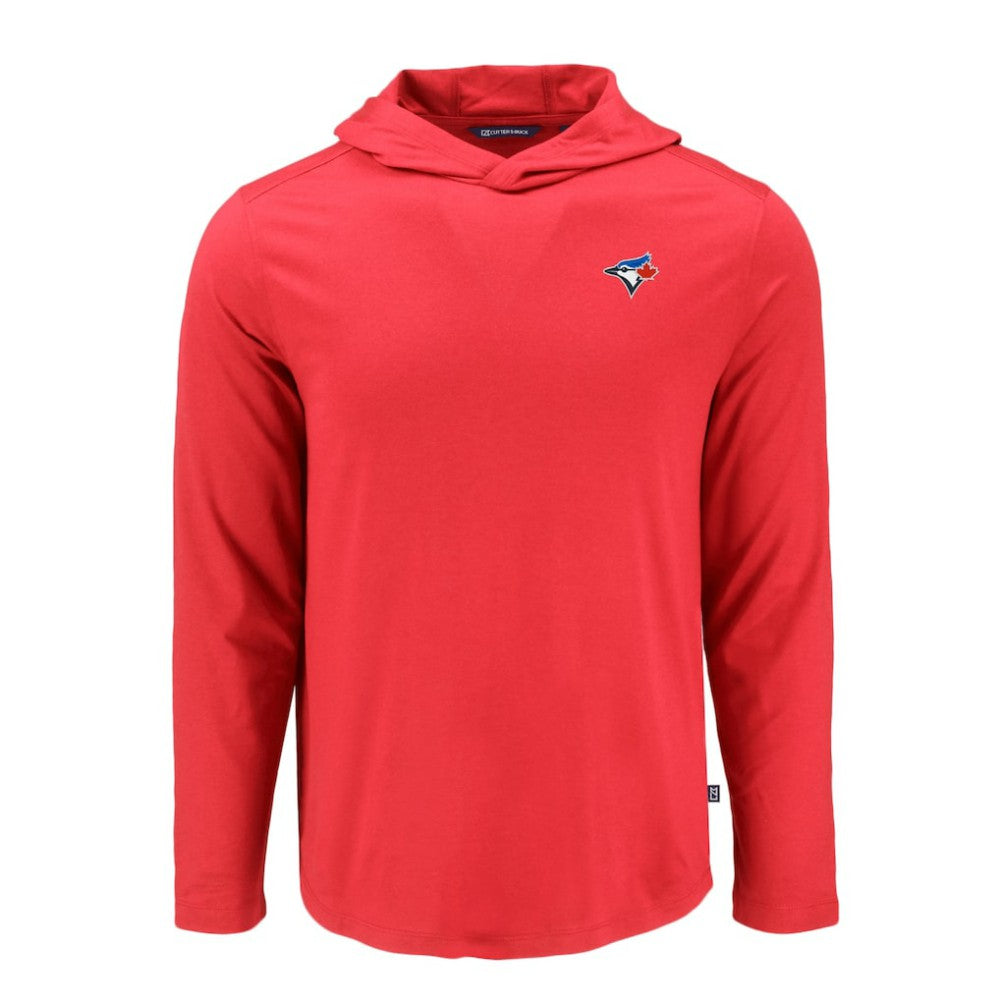 Toronto Blue Jays Cutter & Buck Coastline Epic Comfort Recycled Eco Hoodie Long Sleeve T-Shirt Red
