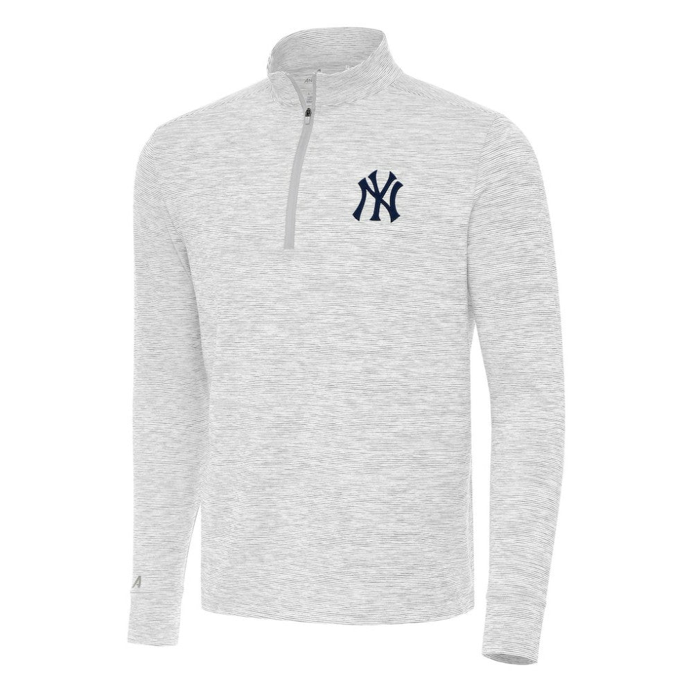 New York Yankees Antigua Cause Quarter-Zip Top Gray/White