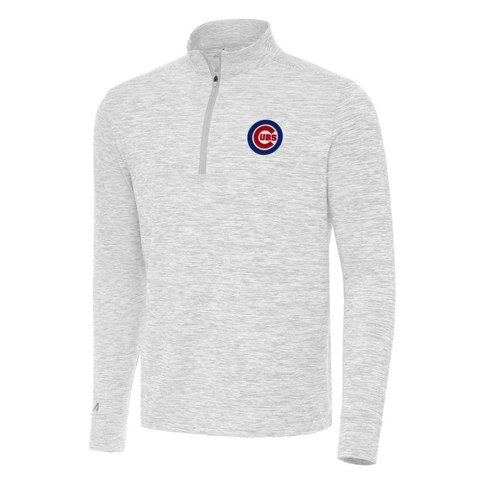 Chicago Cubs Antigua Cause Quarter-Zip Top Gray/White