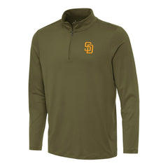 San Diego Padres Antigua Reprocess Quarter-Zip Top Olive