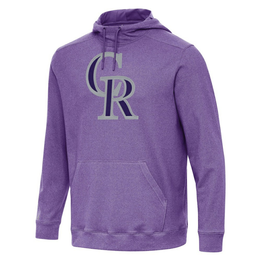Colorado Rockies Antigua Cloud Pullover Hoodie Heather Purple
