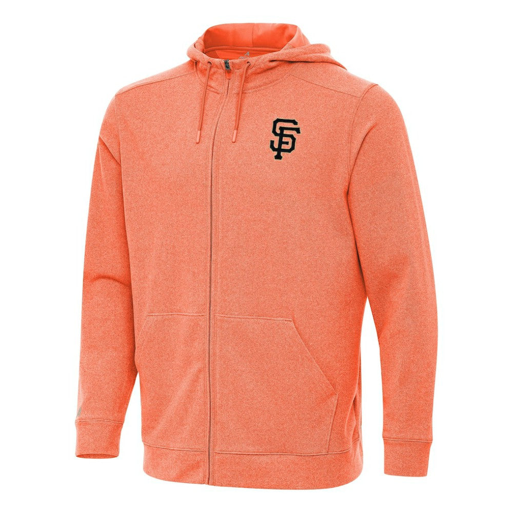 San Francisco Giants Antigua Effortless Full-Zip Hooded Jacket Heather Orange