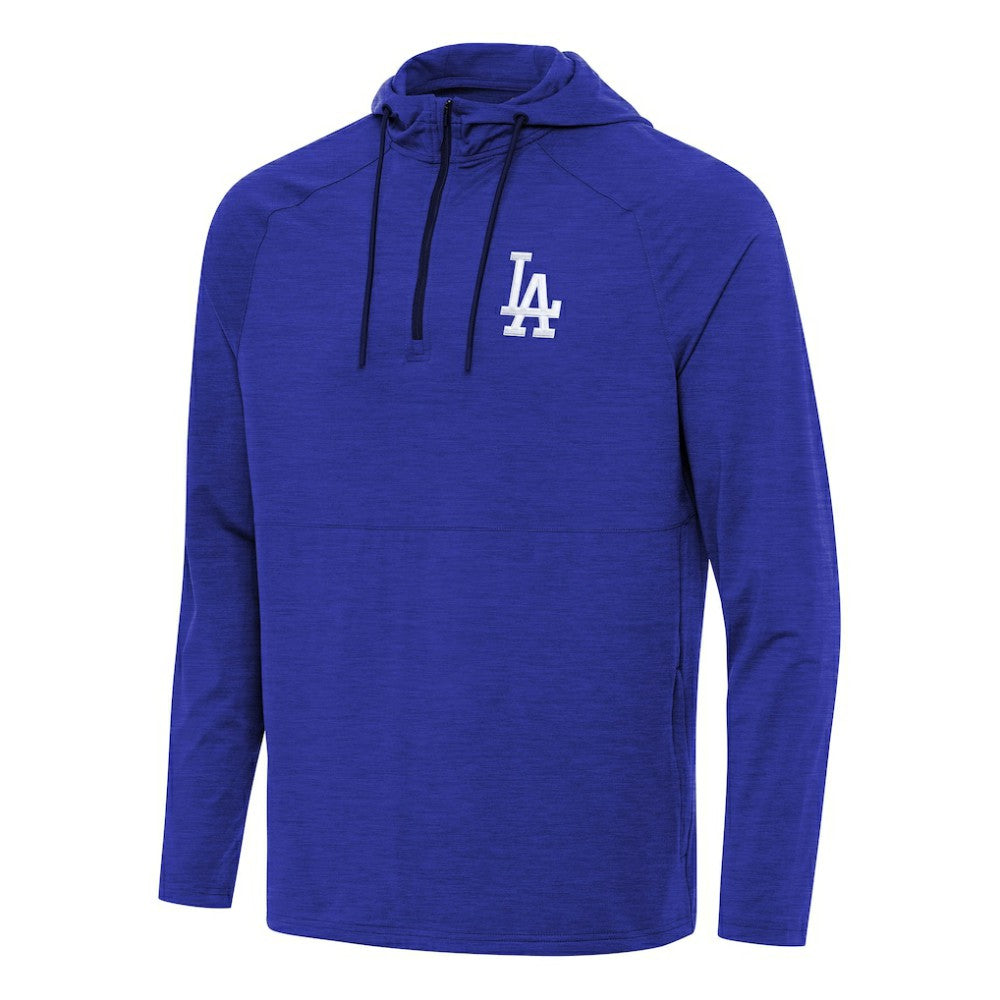 Los Angeles Dodgers Antigua Spikes Quarter-Zip Pullover Hoodie Heather Royal