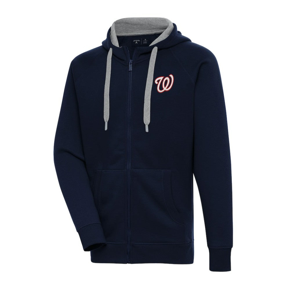 Washington Nationals Antigua Big & Tall Victory Full-Zip Hoodie Jacket Navy