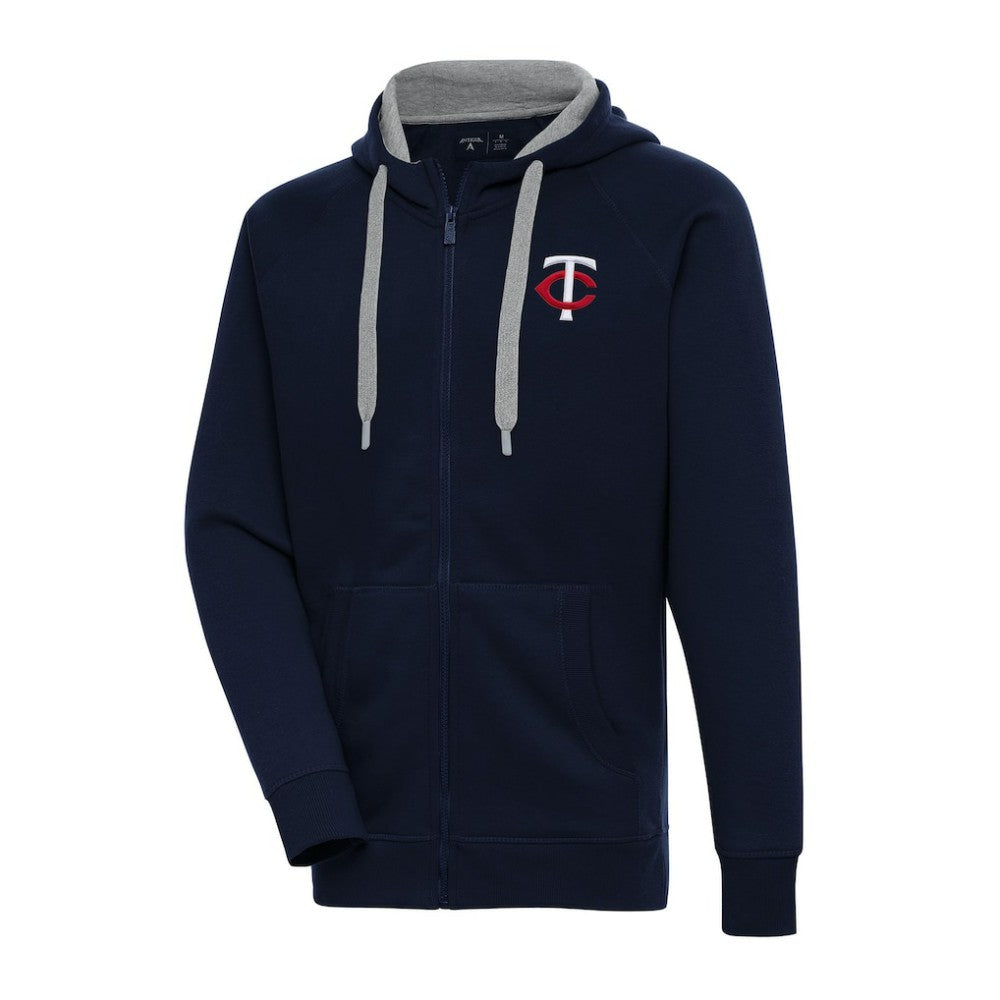 Minnesota Twins Antigua Big & Tall Victory Full-Zip Hoodie Jacket Navy