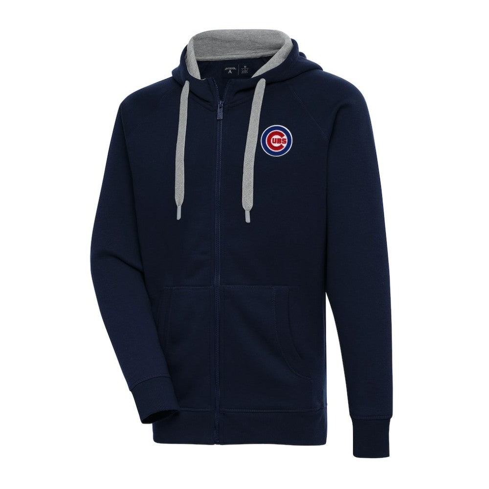 Chicago Cubs Antigua Big & Tall Victory Full-Zip Hoodie Jacket Navy