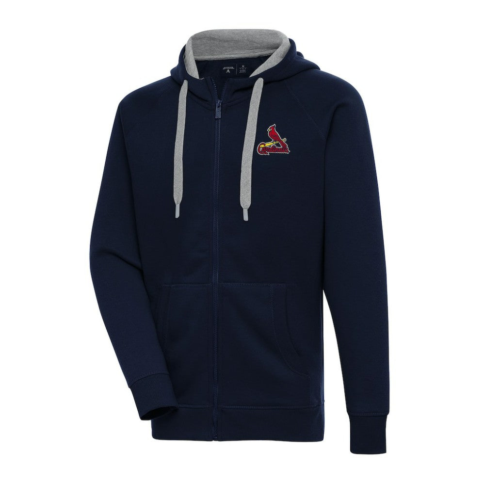 St. Louis Cardinals Antigua Big & Tall Victory Full-Zip Hoodie Jacket Navy