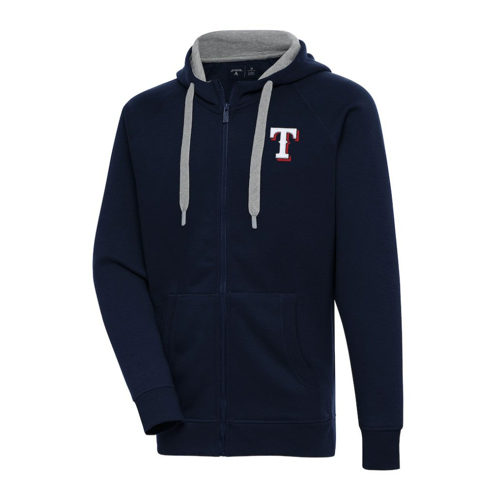 Texas Rangers Antigua Big & Tall Victory Full-Zip Hoodie Jacket Navy