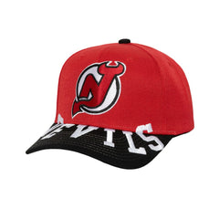 New Jersey Devils Mitchell & Ness Underarch Two-Tone Pro Crown Snapback Hat - Red/Black Jerseys