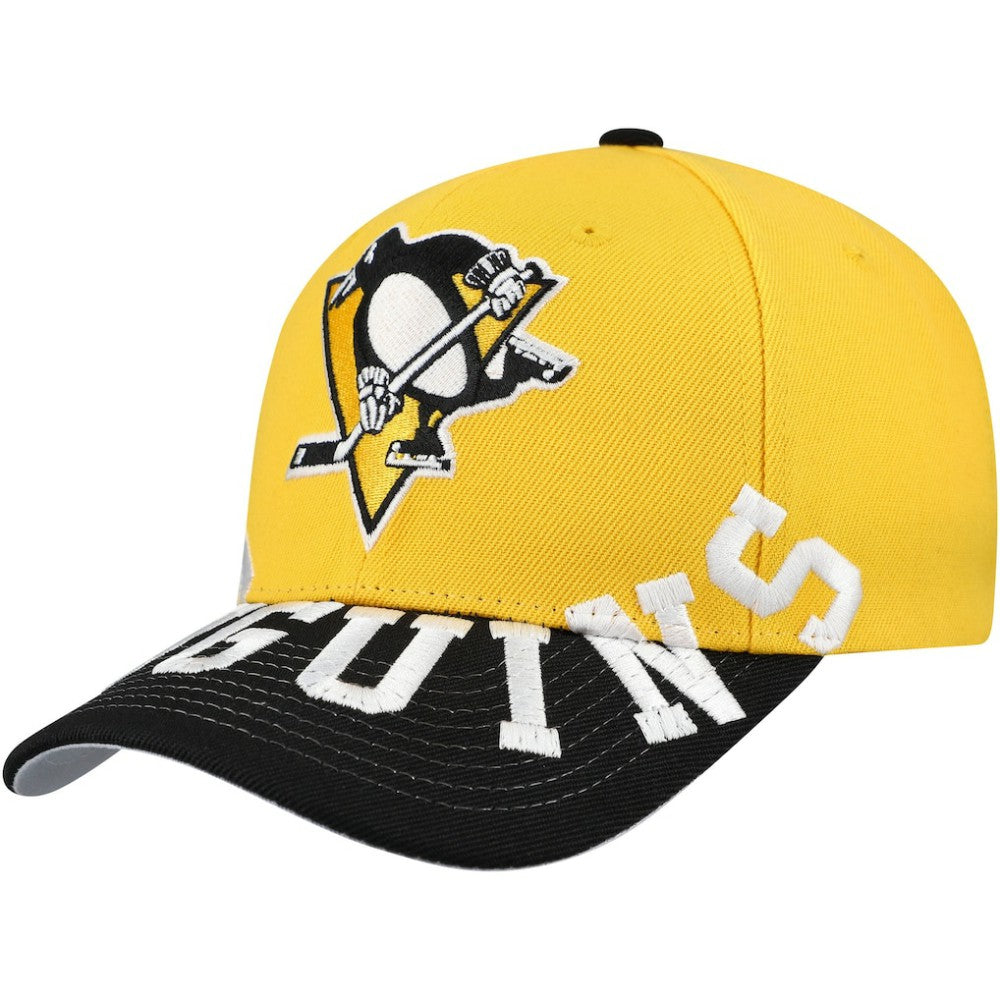 Pittsburgh Penguins Mitchell & Ness Underarch Two-Tone Pro Crown Snapback Hat - Gold/Black Hats