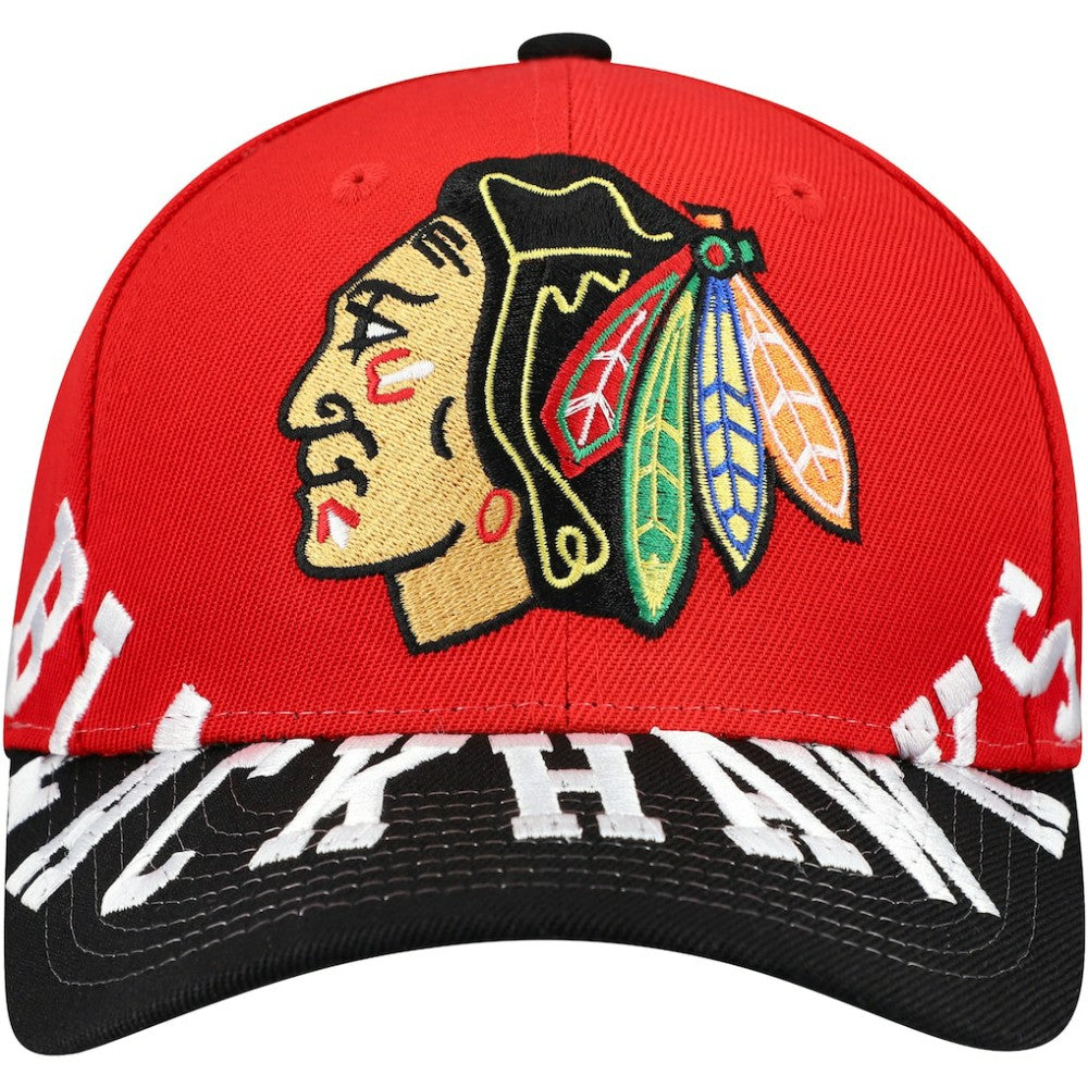 Chicago Blackhawks Mitchell & Ness Underarch Two-Tone Pro Crown Snapback Hat - Red/Black Hats