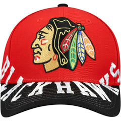 Chicago Blackhawks Mitchell & Ness Underarch Two-Tone Pro Crown Snapback Hat - Red/Black Hats