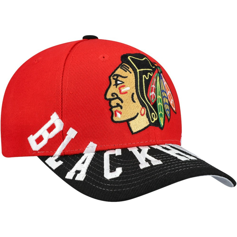 Chicago Blackhawks Mitchell & Ness Underarch Two-Tone Pro Crown Snapback Hat - Red/Black Hats