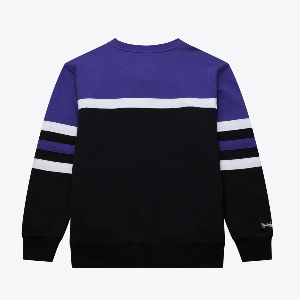 Utah Jazz Hardwood Classics Vintage Logo Head Coach Pullover Sweatshirt - Black/Purple sale